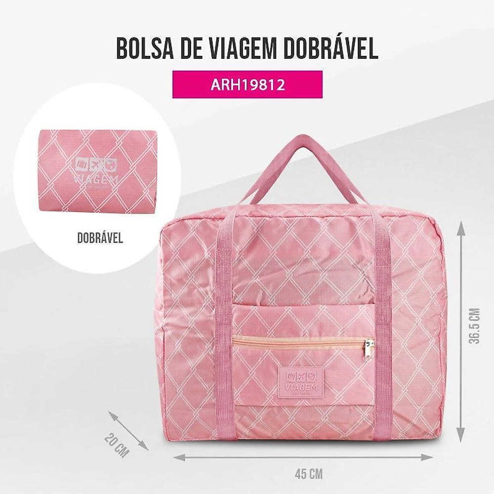 Kit Viagem 2 Pçs - Mala De Bordo E Bolsa Dobrável Essência