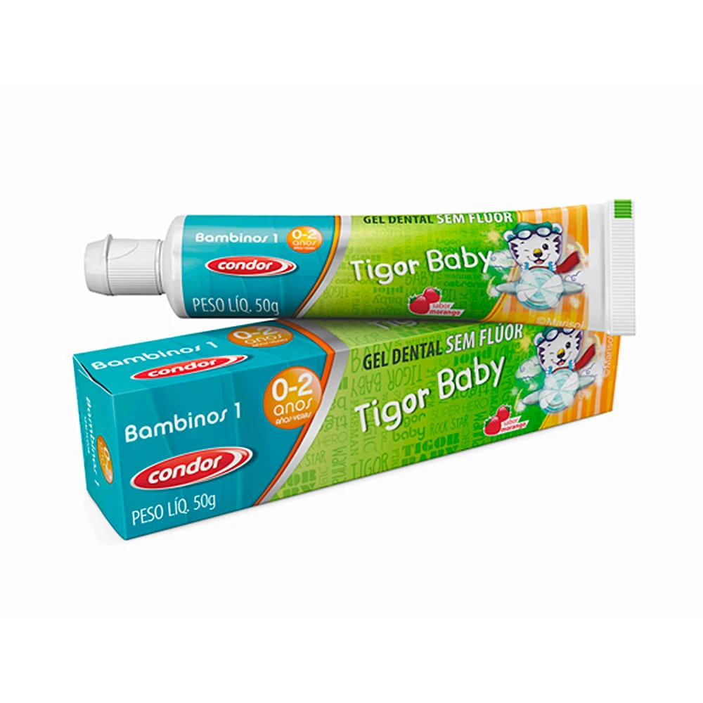 Gel Dental Infantil Tigor Baby Sem Flúor Morango 50g