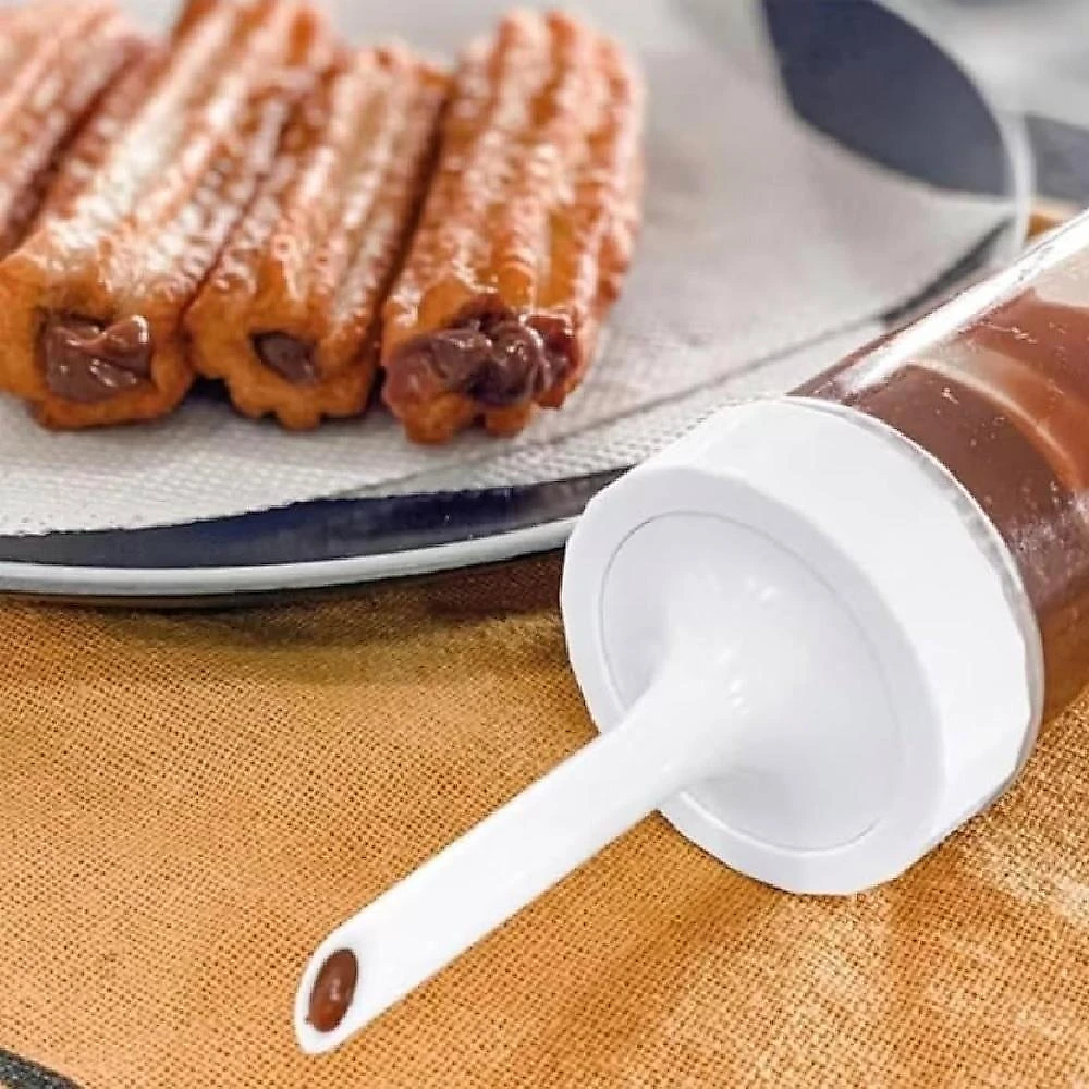 Máquina de Churros Fácil Manual Plástico Resistente com Bico Recheador para Mini e Tradicionais