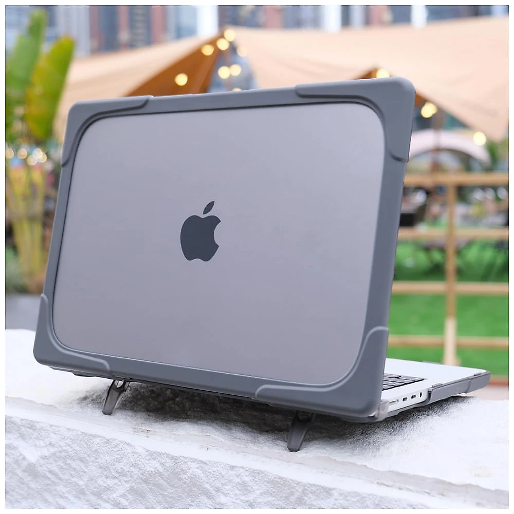 Capa Rígida Antichoque Cinza para MacBook Air 15″ (2023–2025, Modelos A3241/A3114/A2941, M2/M3/M4) – MEEgoodo