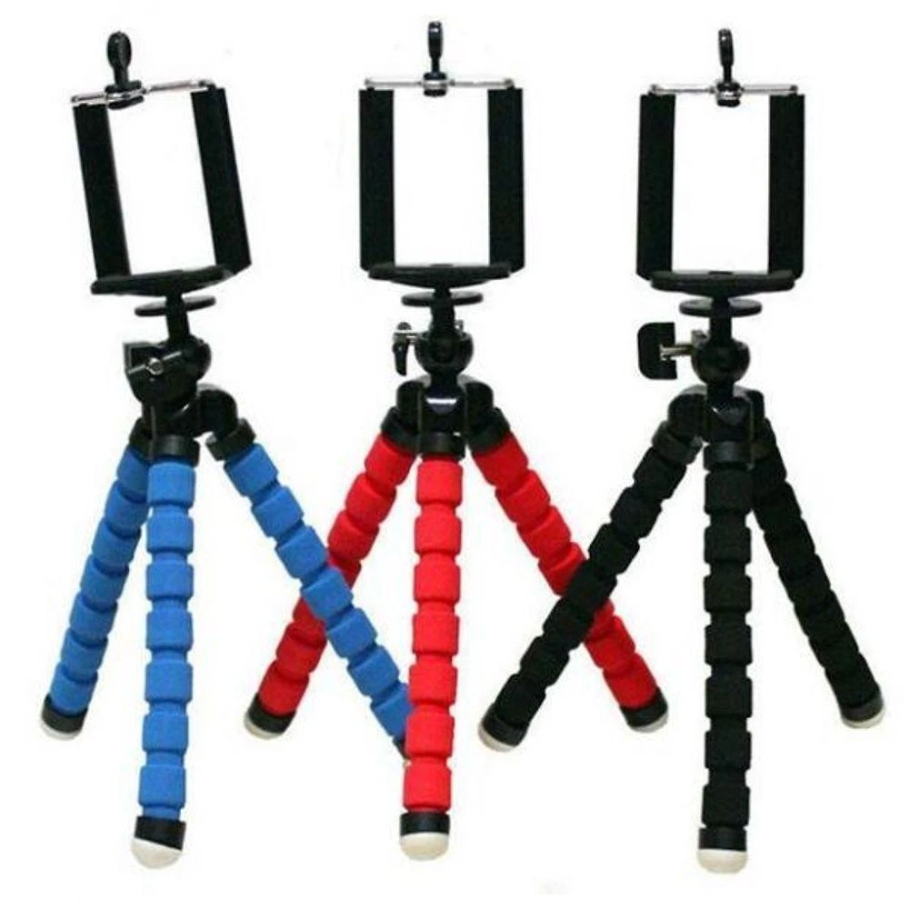 Mini Tripé Flexível Shopmix Novo Século 25cm Suporte Celular Azul