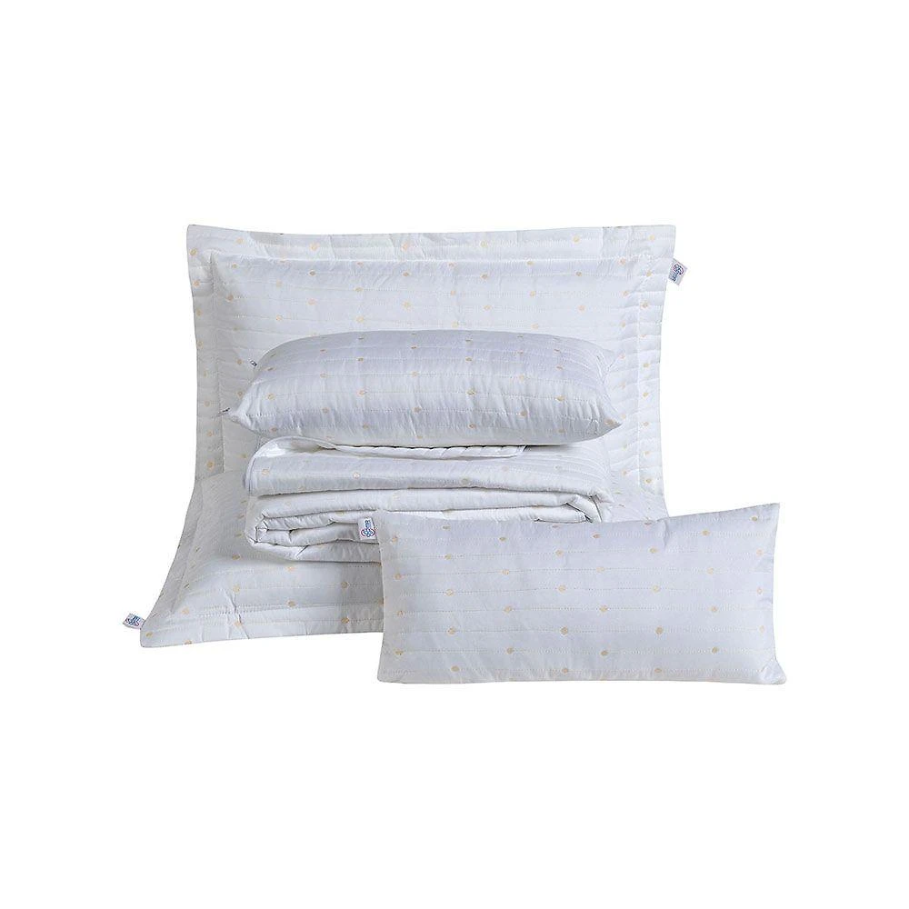 Kit Cobre Leito Queen 7 Peças Bordado Urbany 100% Poliéster Hipercal 400 Fios Cor:branco