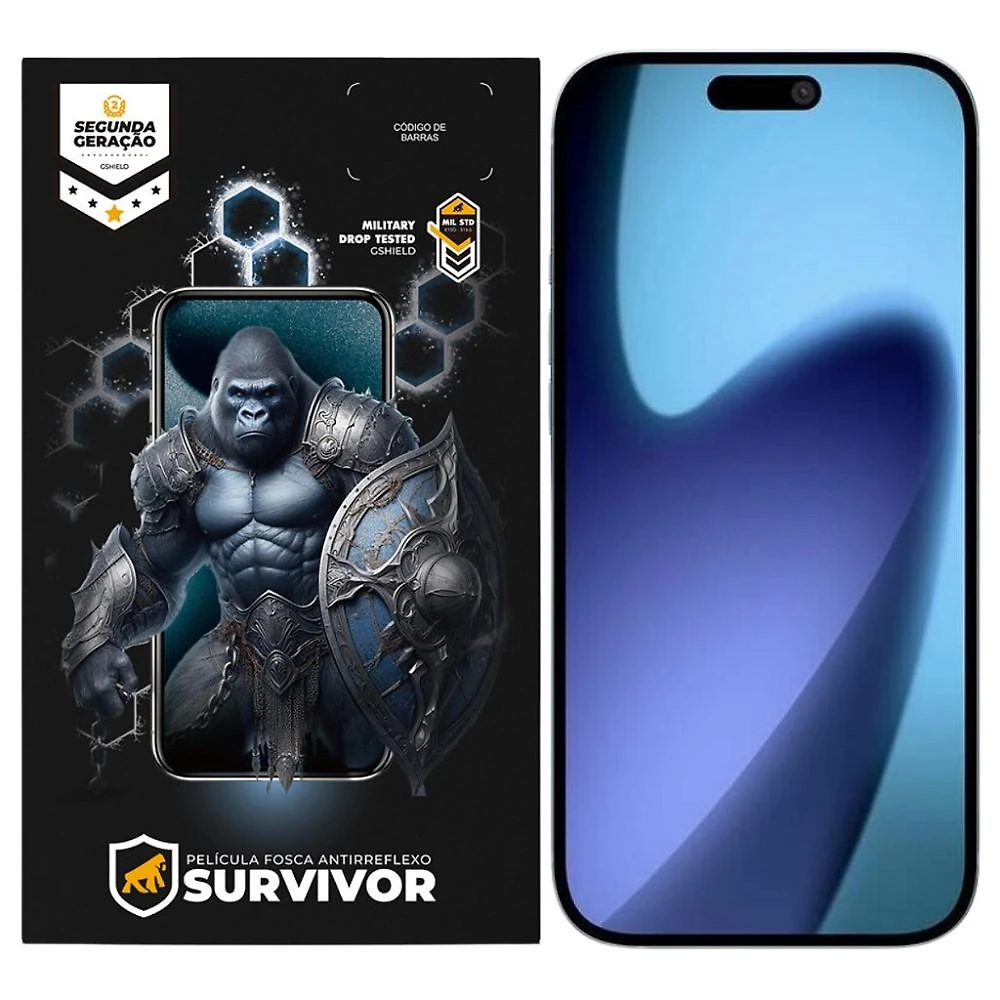 Película para iPhone 17 - Fosca Antirreflexo com Aplicador - Survivor - Gshield