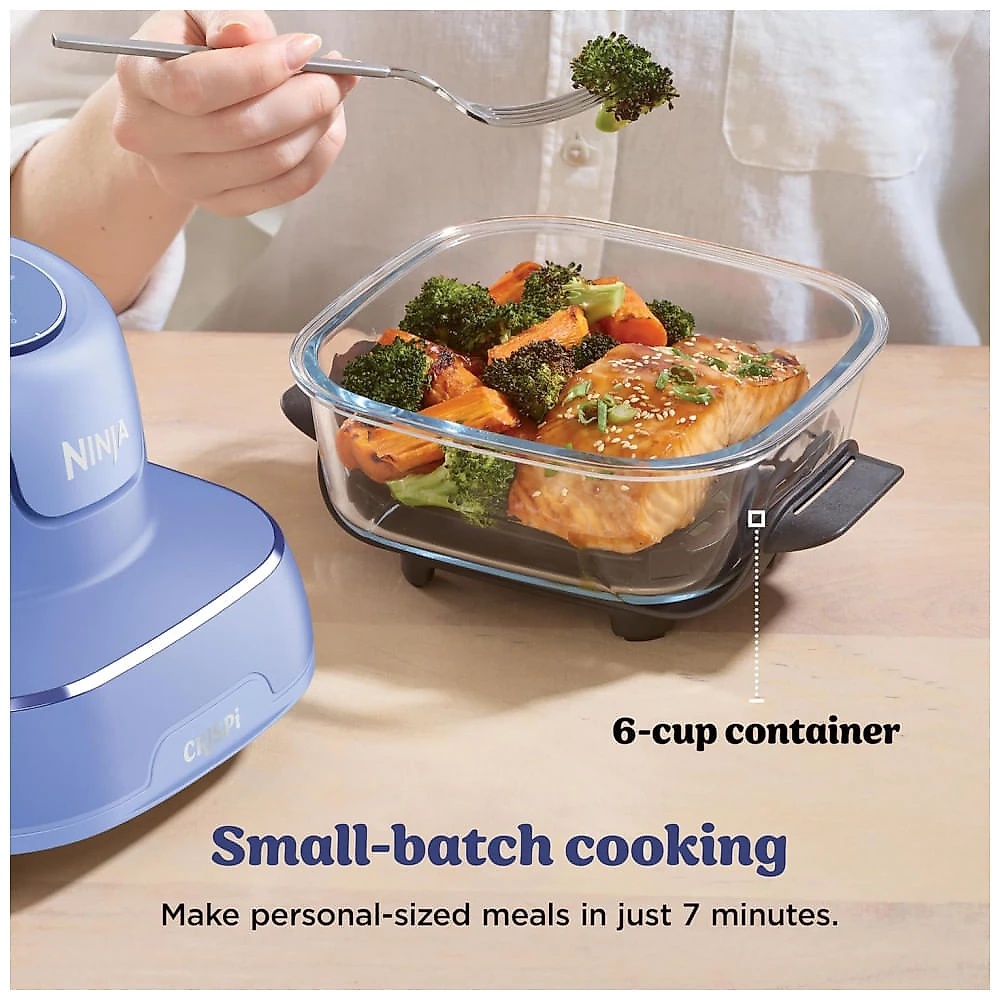 Ninja Air Fryer Crispi Fritadeira 4 em 1 Sistema de Cocção Portátil 3,78 litros, 6 Copos de Vidro, Placas Crocantes, Tampa de Armazenamento Inclusas
