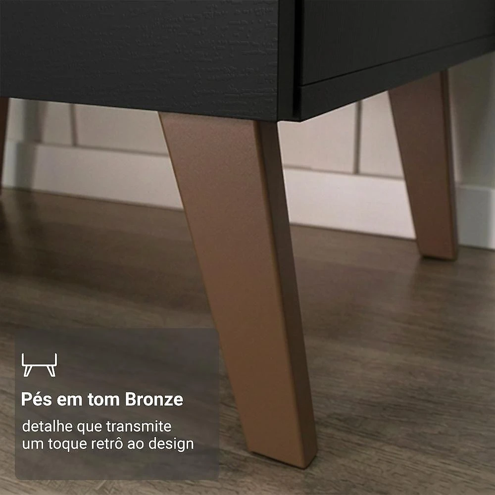 Cozinha Completa Pieta 8 Portas 1 Gaveta MDP 260CM Preta Madesa