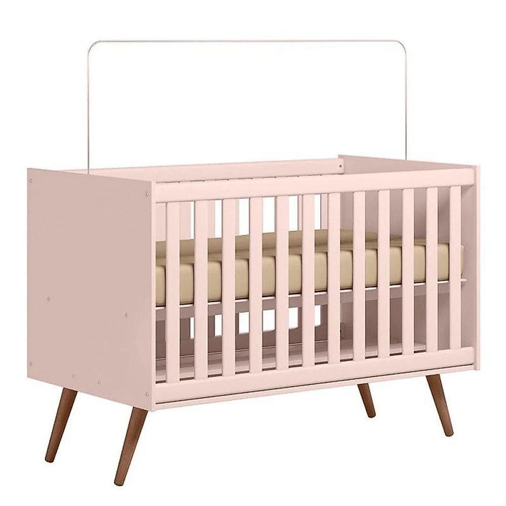 Quarto De Bebê Q Encanto Retrô Rosa Com Colchão Ortobom - Qmovi