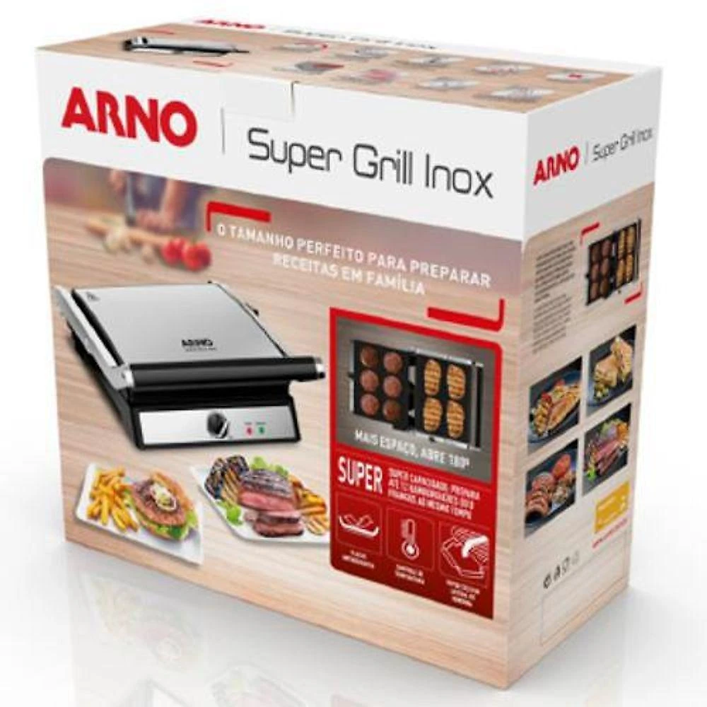 Grill Arno Super Grill 1200w Inox GC122DB1 110V