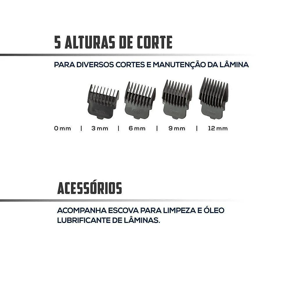 Cortador de cabelos britânia bcr20sg lâmina aço inoxidável sem fio bivolt