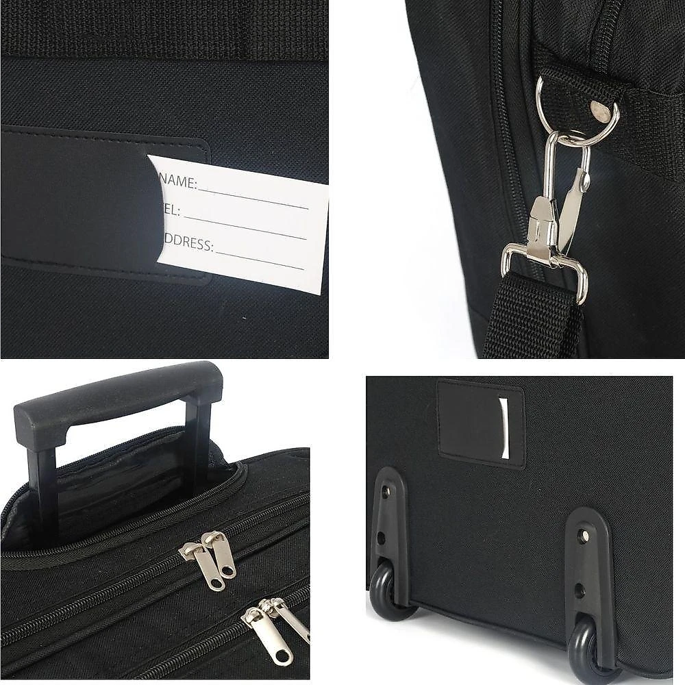 Pasta Piloto Notebook 18 30L Poliester Rodinhas e Compartimento Acolchoado Ziper Noronha Preto Polo