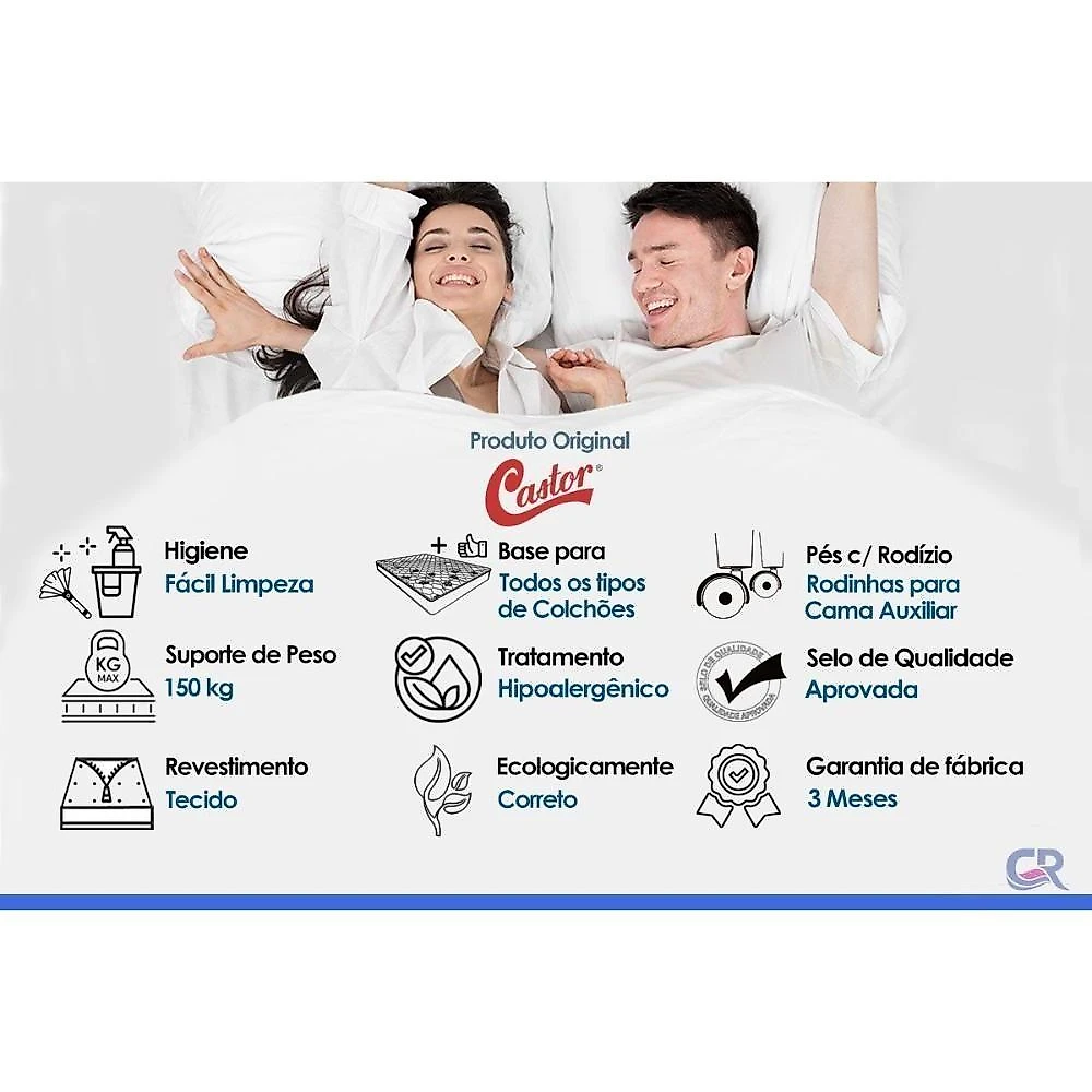Cama Box King Poli Wine 4 Gavetas Madeira Tecido Vinho Colchões Castor