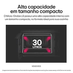 Forno de Micro-ondas LG NeoChef MS3033D com Função limpa fácil e Receitas Pré-programadas - 30 litros 110V