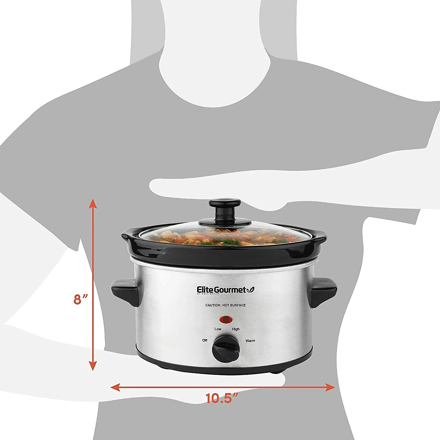 Elite Gourmet MST275XS Panela Elétrica Antiaderente 2L Multifuncional com Controle de Temperatura 110V120W