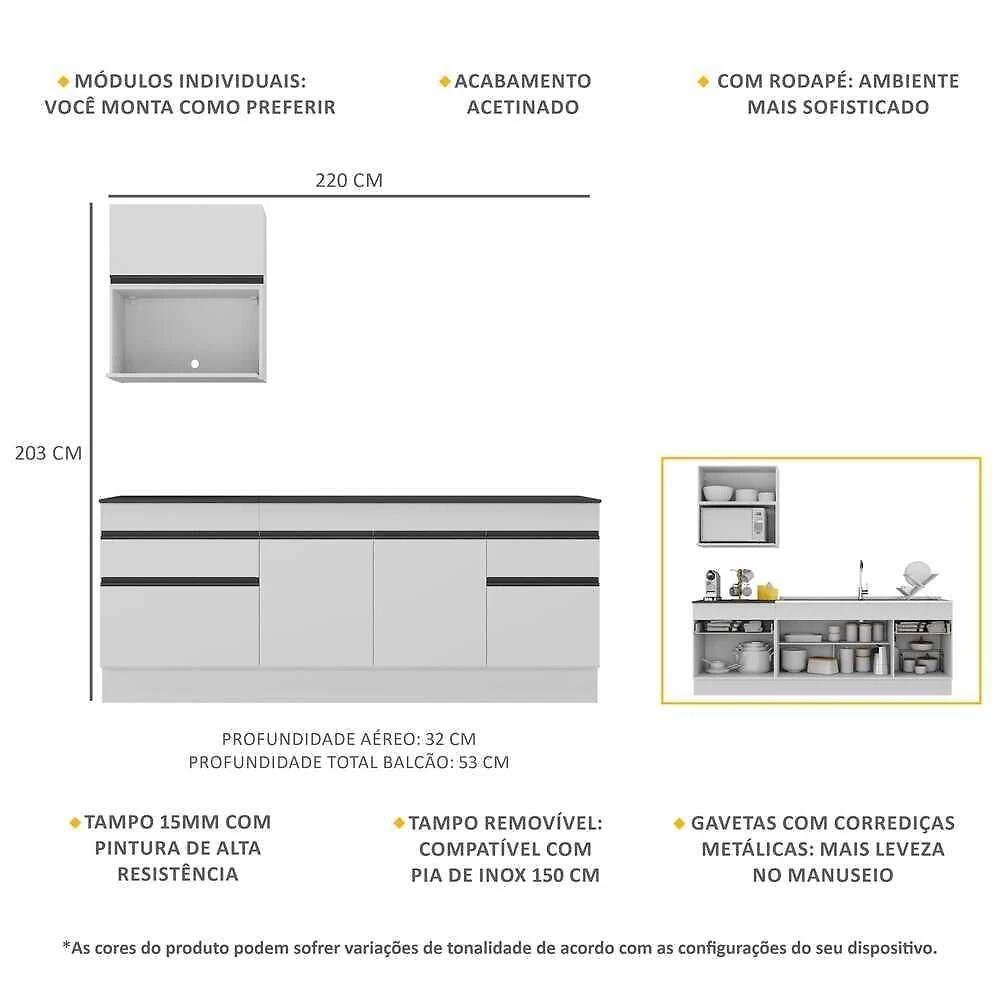 Miniatura Armário De Cozinha Compacta Mp2110.964 Branco/preto
