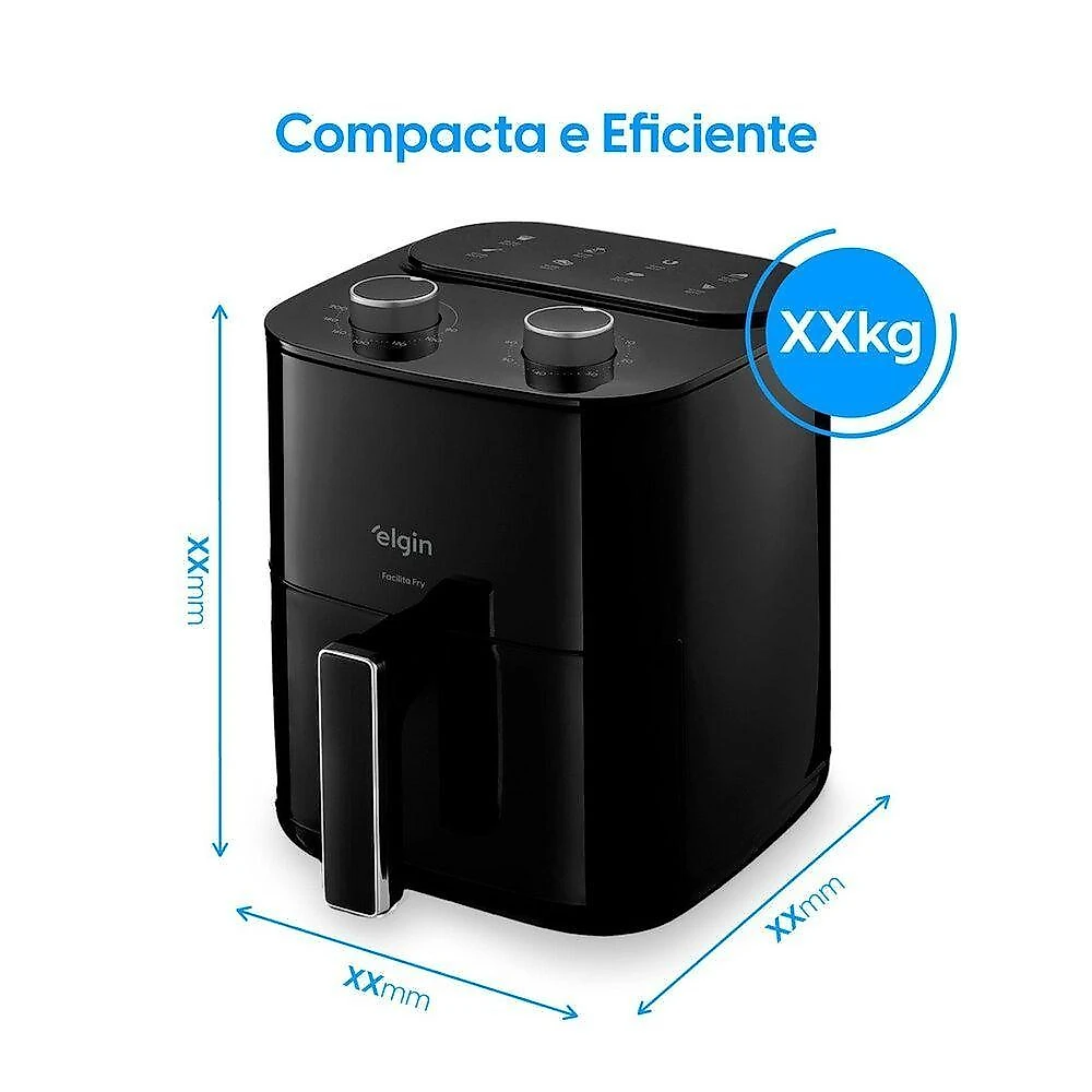 Air Fryer sem Óleo Elgin Facilita Fry 3,5L 1400W Preto 110V AFG35