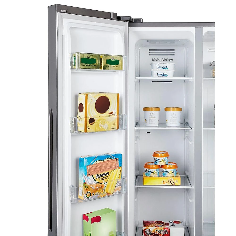 Geladeira Hisense Inverter Side by Side RS3P428, 441 Litros, Inox - 220 Volts