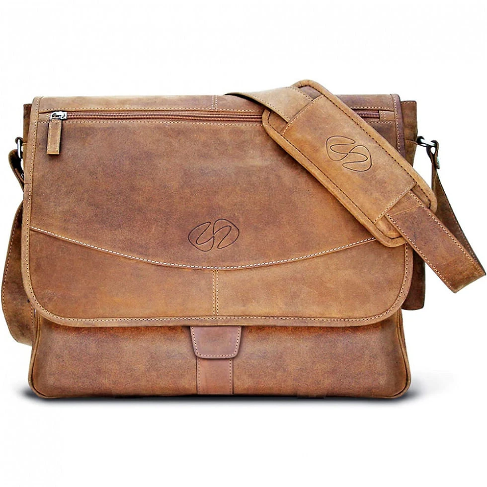 Bolsa Maleta Michael Santoro de Couro Masculina para Laptop, Marrom