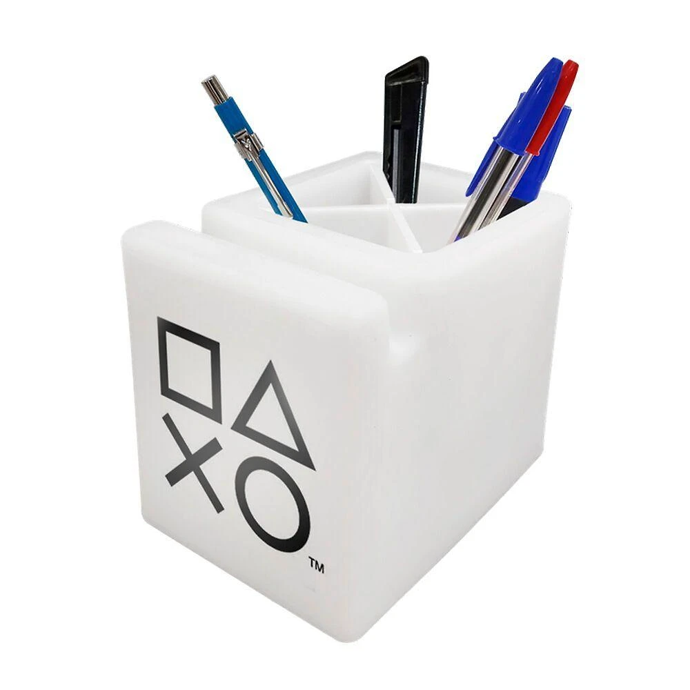 Organizador de Mesa Iluminado com LED Porta Celular Playstation Divisórias Removíveis