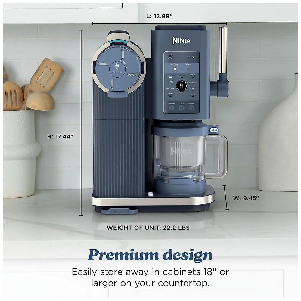 Sorveteira Ninja CREAMi Scoop & Swirl 13 em 1 NC701BL Soft Serve Azul-Marinho Residencial