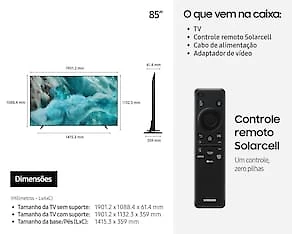 Smart TV Samsung 85” 4K QLED Ultra QN85Q7FAAGXZD Processador com AI Controle por Gestos Xbox Cloud Gaming