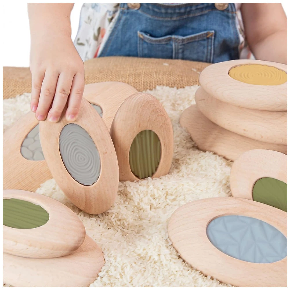 Blocos Sensoriais Guidecraft Jumbo Sensory River Stones Pedras do Rio Naturais Texturizados 10 Peças XGC-G6773