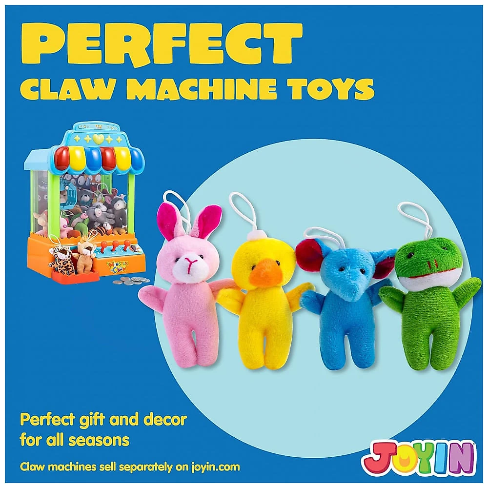 Máquina de Garra JOYIN com 24 Mini Pelúcias Animais, LED Colorido, Som Ajustável, Voltagem 5,5V DC, 35 cm Altura, 1,7 kg, Bivolt
