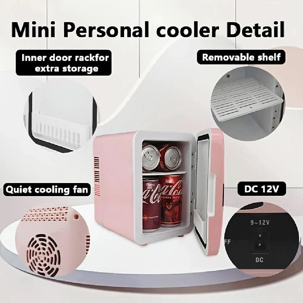 Frigobar Portátil Yeet Frigobar Portátil 4L Quente e Frio Retro Rosa 12V-220V