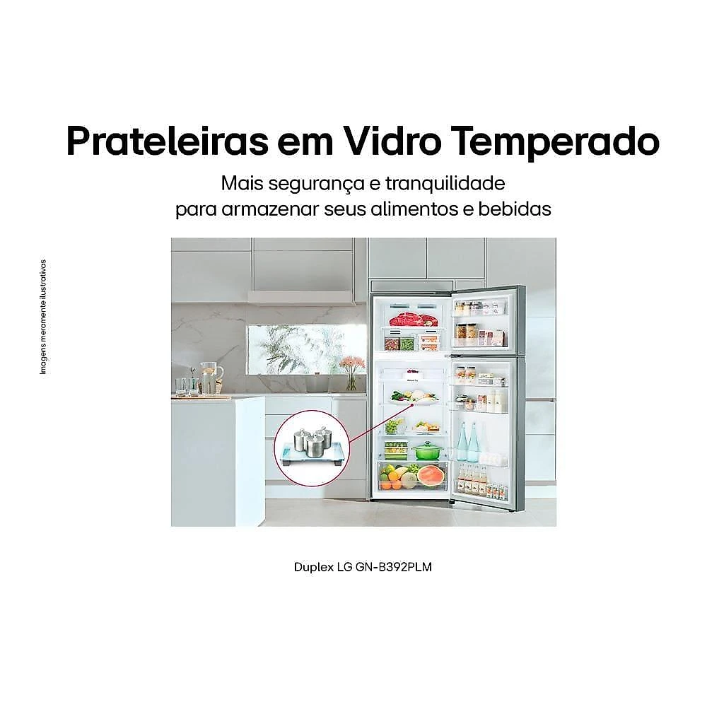 Geladeira lg frost free duplex com gaveta fresh zone e multi air flow inox look - 395l 110