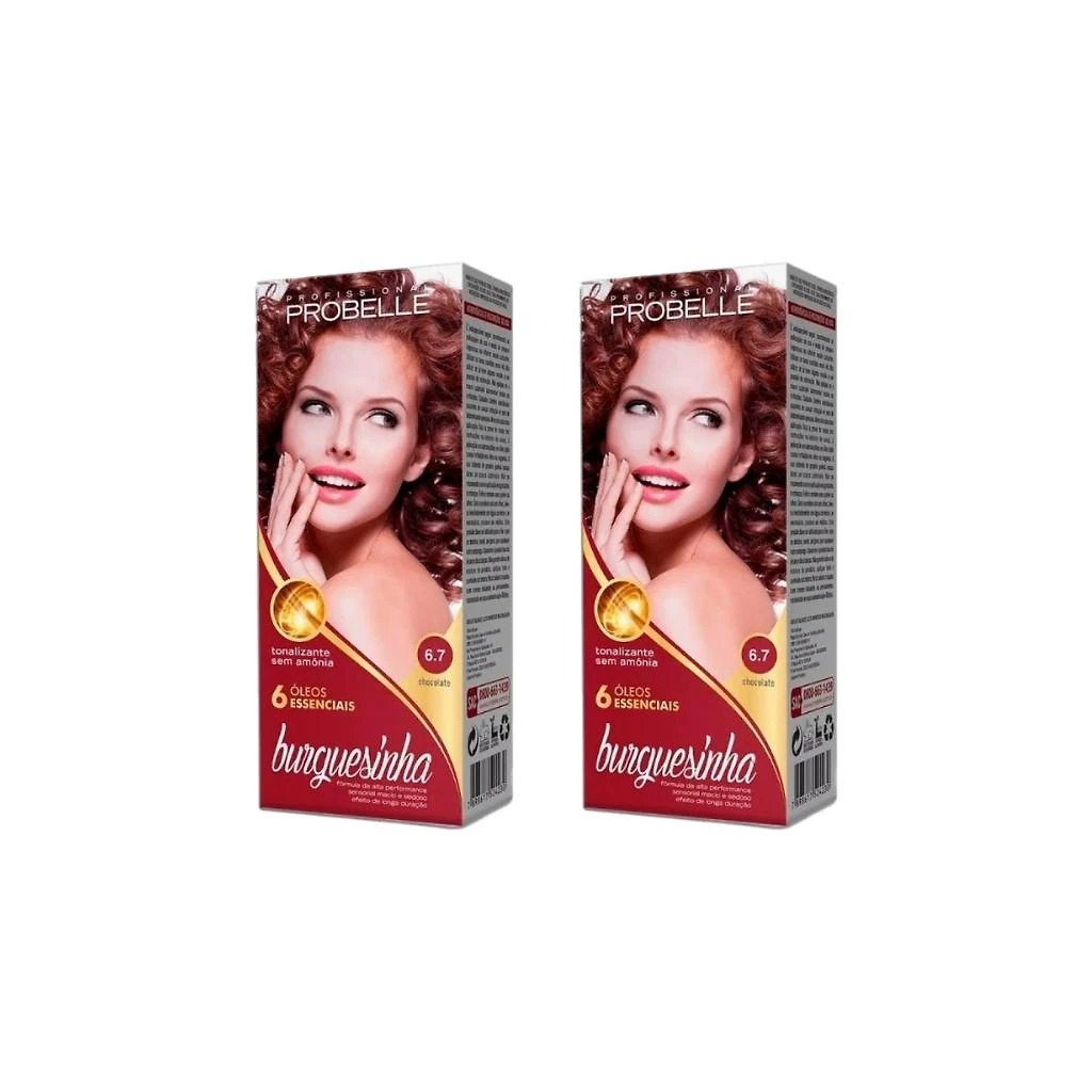 Miniatura Coloraçao Probelle Burguesinha 6.7 Chocolate-Kit C/2Un