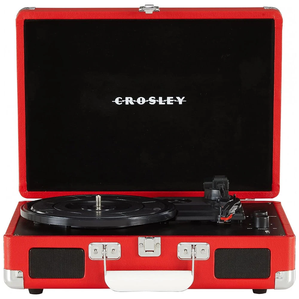 Toca Discos Vintage com 3 Velocidades, Bluetooth e Alto Falante Embutido, Crosley CR8005DPRE1, Vermelho