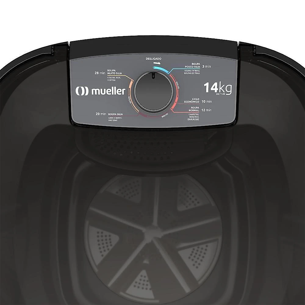 Tanquinho De Lavar Roupa Mueller 14 Kg Semiautomático MLT14B Preto 110V