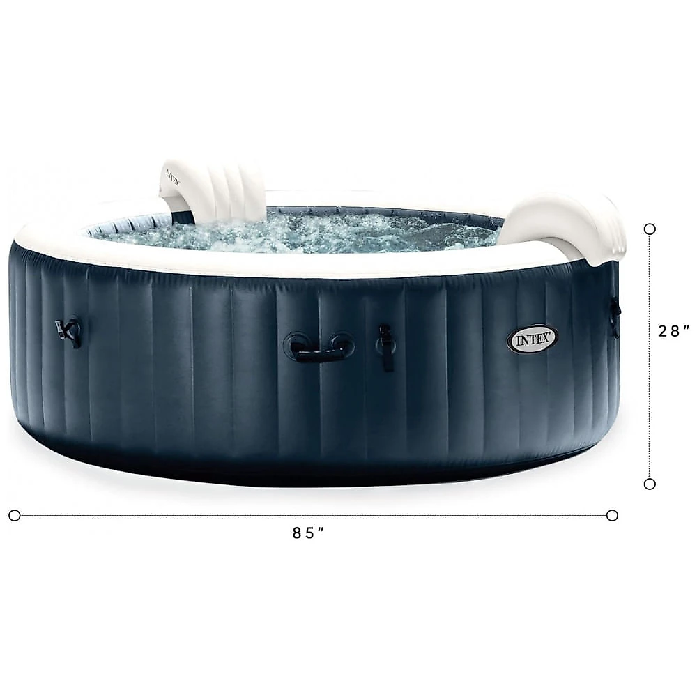 Spa Inflável Hidromassagem para 6 Pessoas com 170 Jatos de Bolha e Bomba Aquecedora, Intex 28431EP, Azul