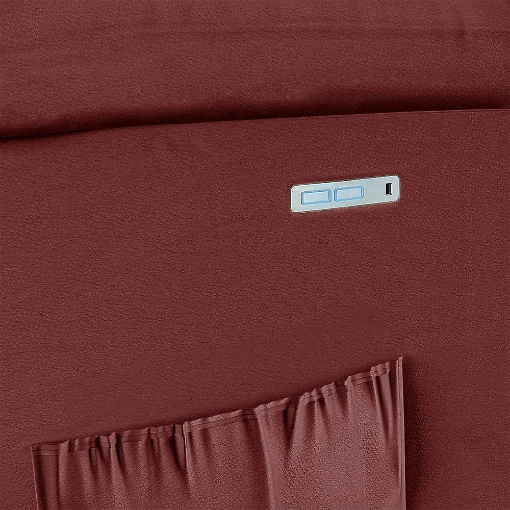 Poltrona Reclinável Elétrica Madrid G23 com Usb Pu Vermelho para Sala de Estar Gran Belo
