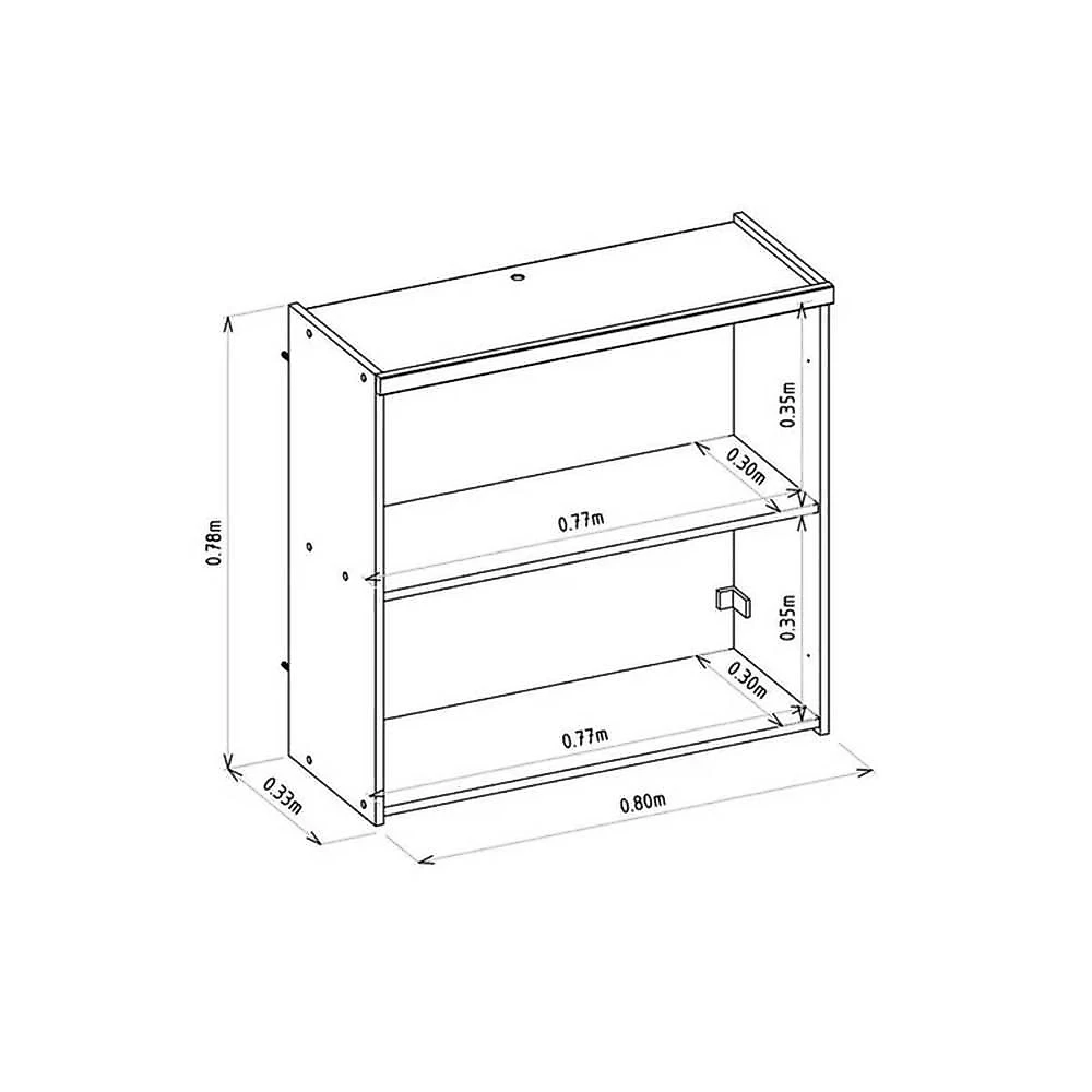 Armário Aéreo Cozinha Modulado Allure C- 2 Portas 80cm Jequitiba-gris Fosco - Linea Brasil