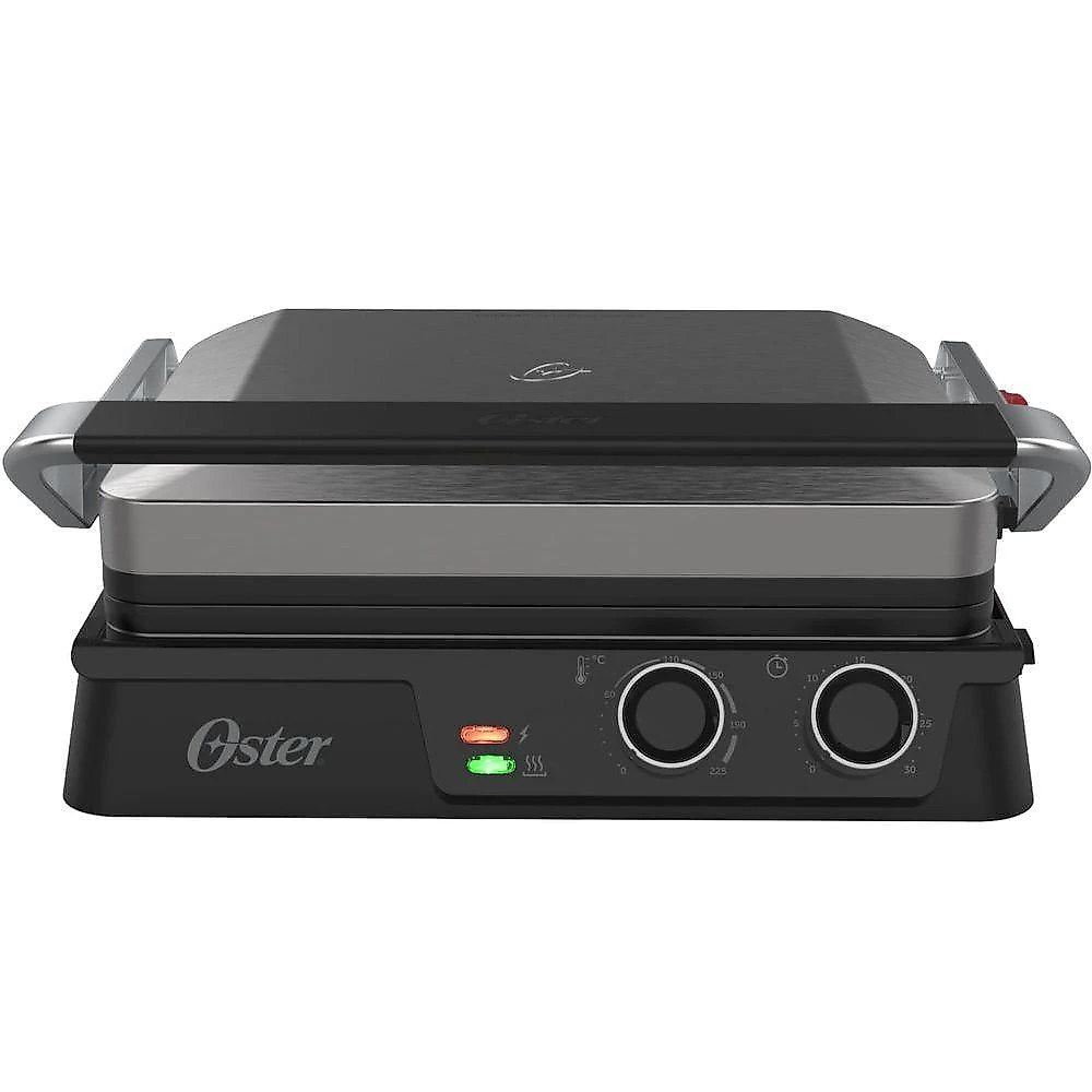 Grill Elétrico Oster OGRL640 Timer Control com Chapas Destacáveis 2100W Preto 220V