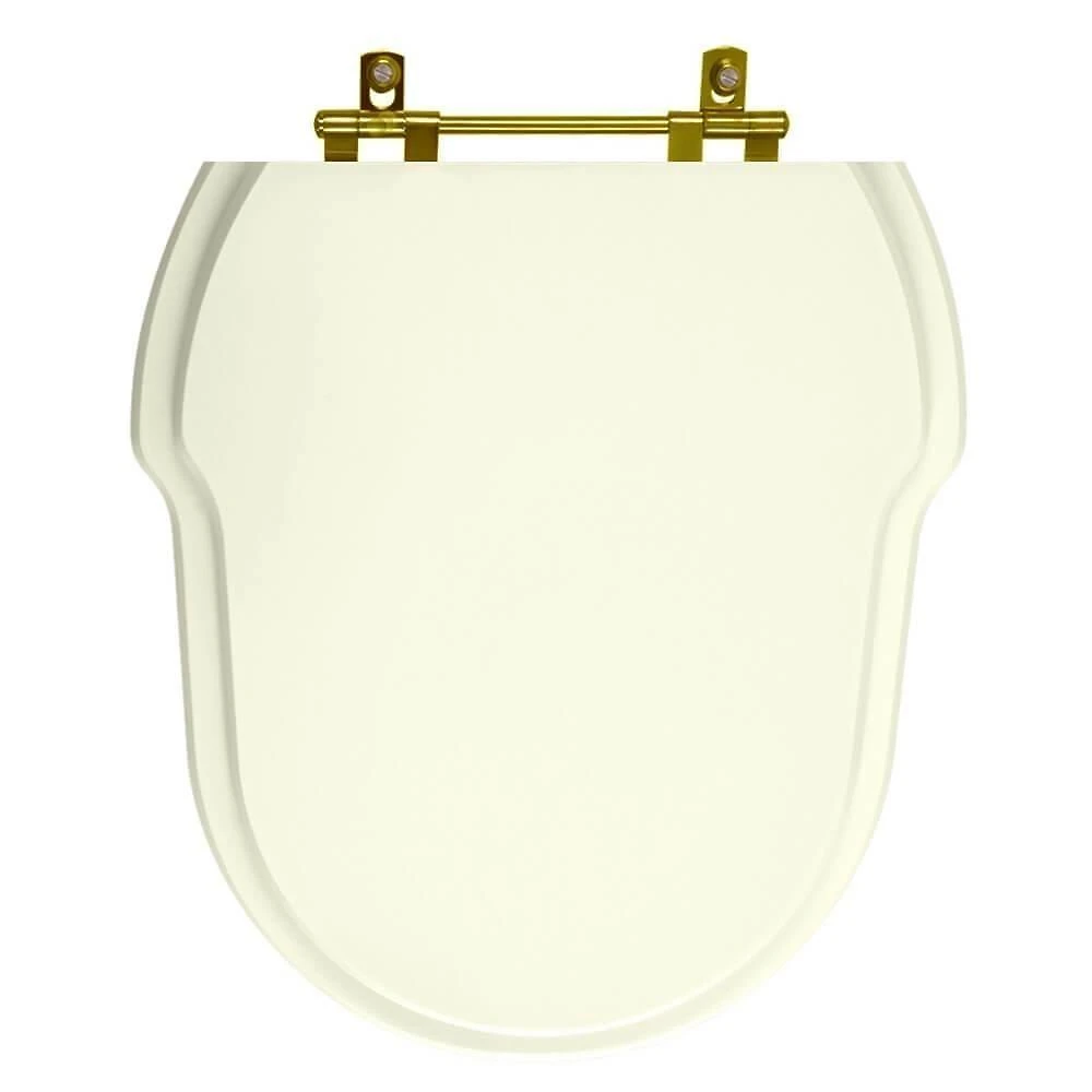 Assento Sanitário Hampton Biscuit Alongado MDF Fechamento Convencional Bege Pontto Lavabo
