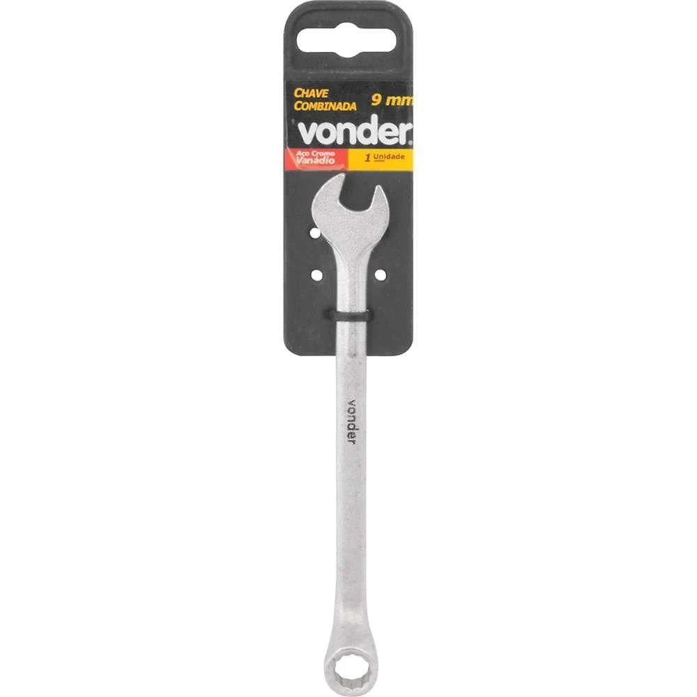 Chave Combinada 09mm Cromo Vanádio Cromada Cartela Vonder