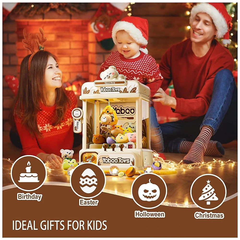 ORANGE OCEAN Máquina de Garra Grande 57 PCS para Crianças com Som e Luz Estilo Ursos, Brinquedo Arcade para Meninos e Meninas 3-8 Anos