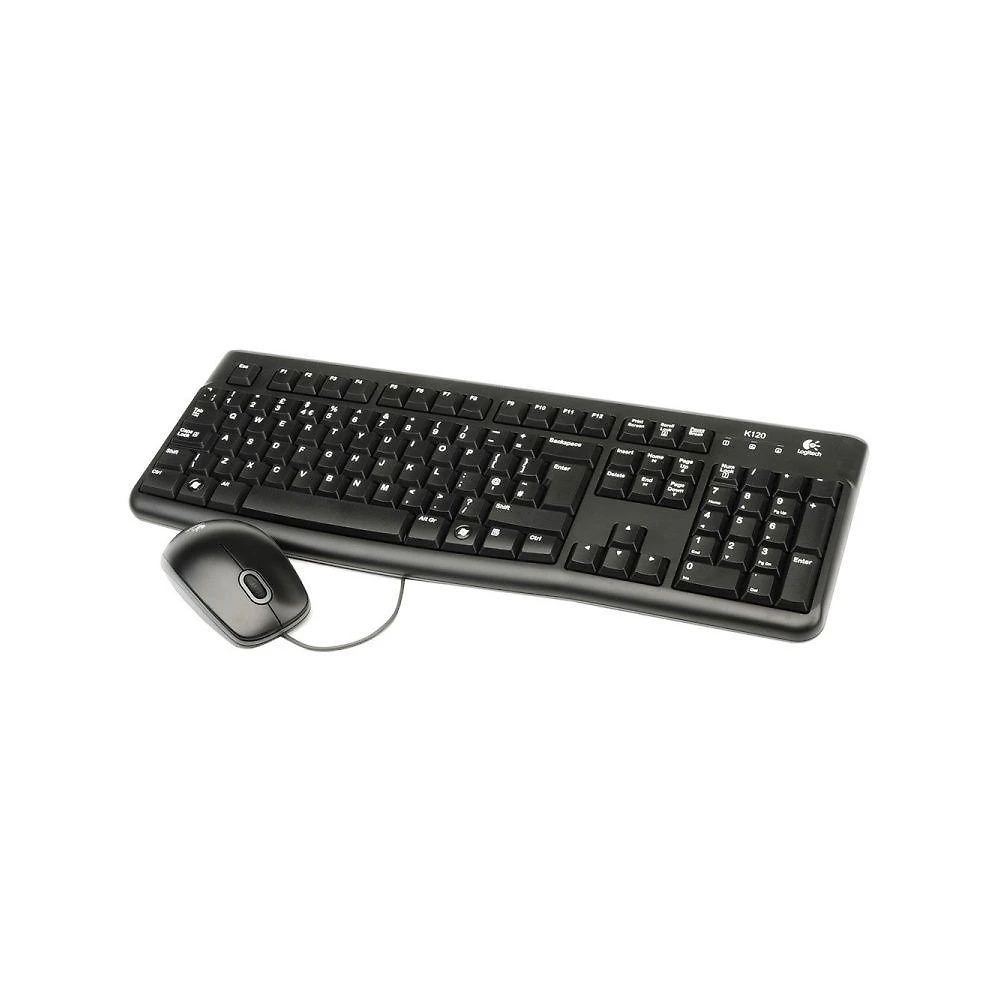 Teclado e Mouse com Fio MK120 USB Digitação Silenciosa Preto Logitech