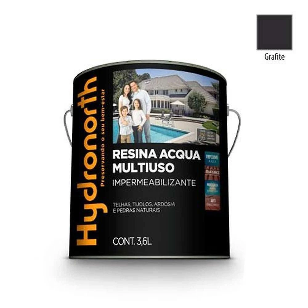 Resina para Artesanato Acqua Color Multiuso Grafite 1 Litro 1 Unidade Hydronorth