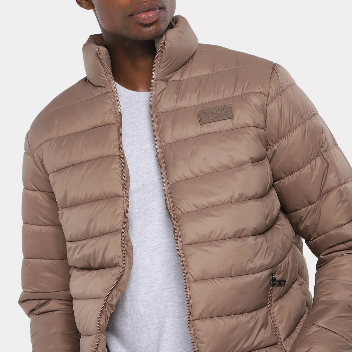 Miniatura Jaqueta Puffer Red Nose Gola Alta Masculina Caramelo - G