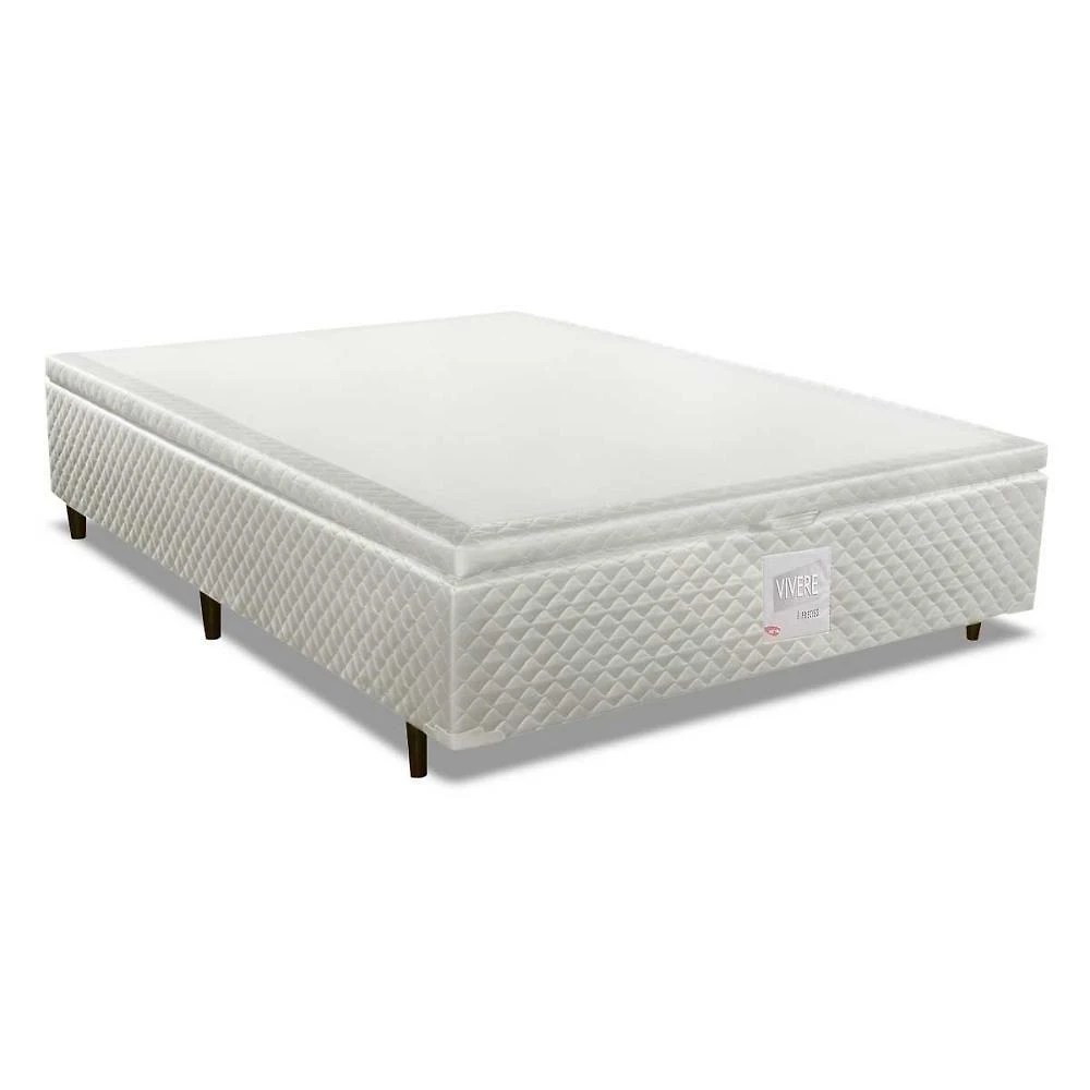 Cama Box Baú Universal Casal Mh1439 Bordado White (138x188x35) - Herval