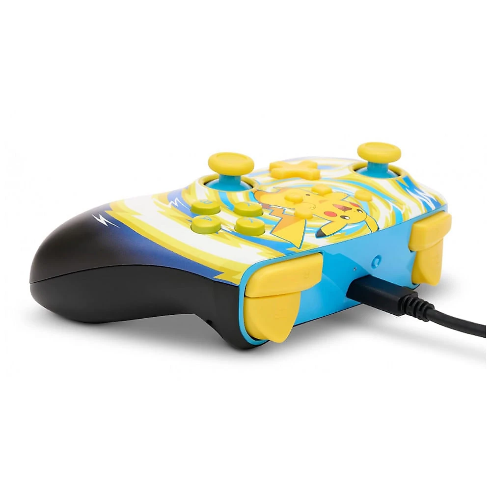 Controle sem fio PowerA Enhanced Wireless para Nintendo Switch Pokémon Pikachu Vortex com bateria recarregável e botões avançados