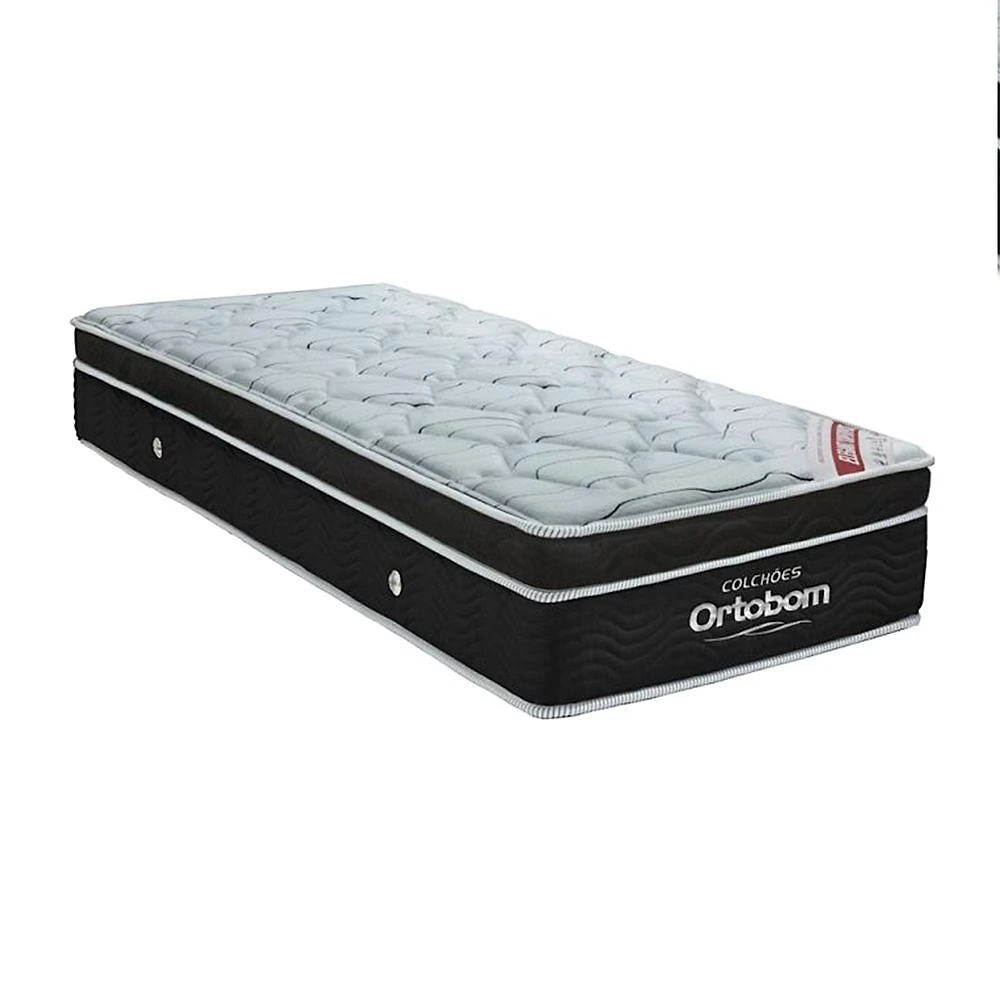 Cama Box Baú Marrom E Colchão Elegant Molas Ensacadas Solteiro Ortobom