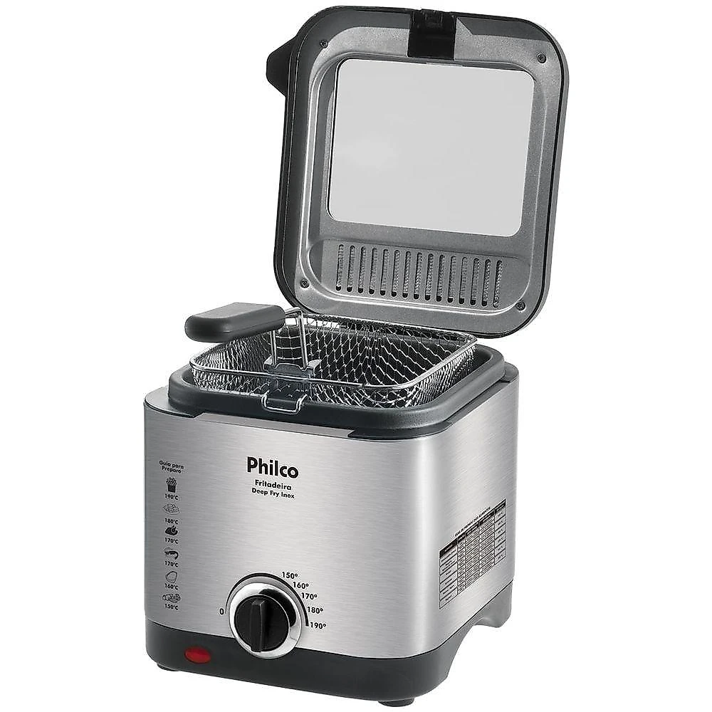Fritadeira Philco 1,8L Visor Inox 1200W Deep Fry 220V