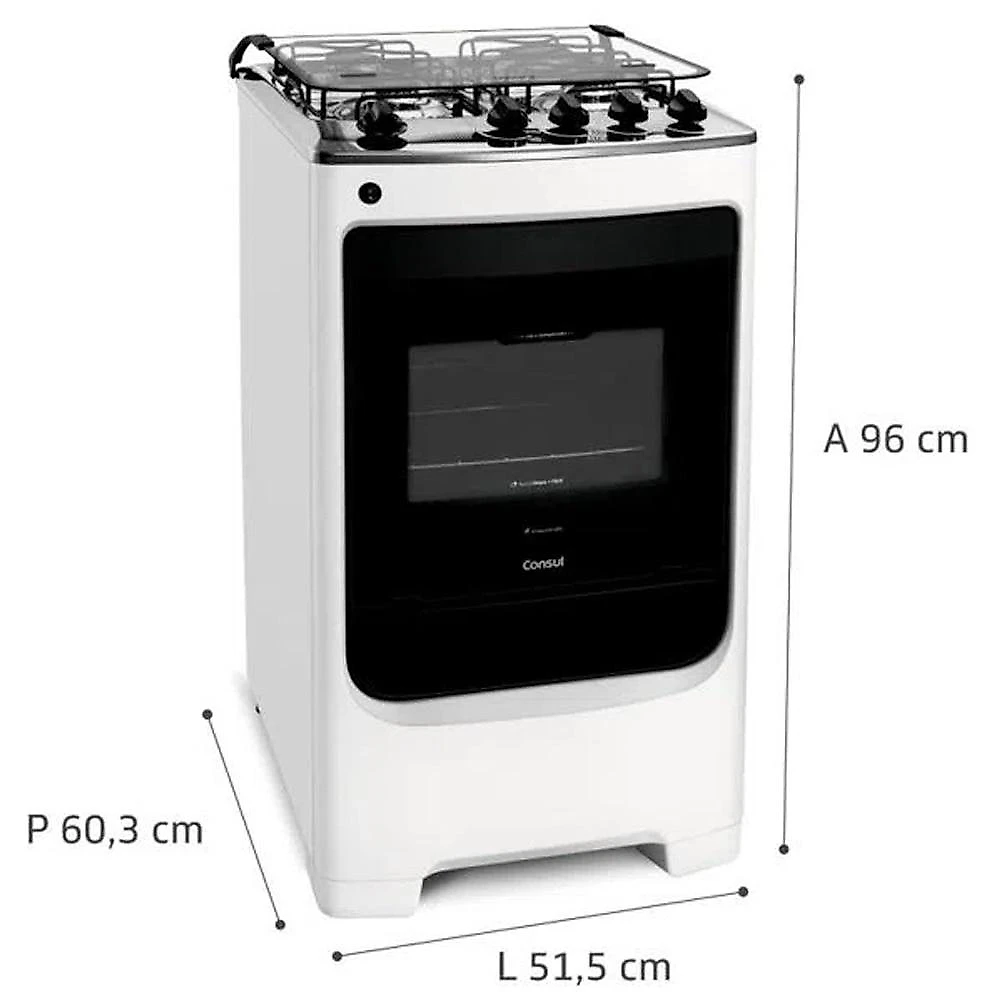 Geladeira Consul Frost Free Duplex, CRM56FB 451 Litros e Fogão 4 Bocas Consul CFO4NAB, Branco 220 Volts