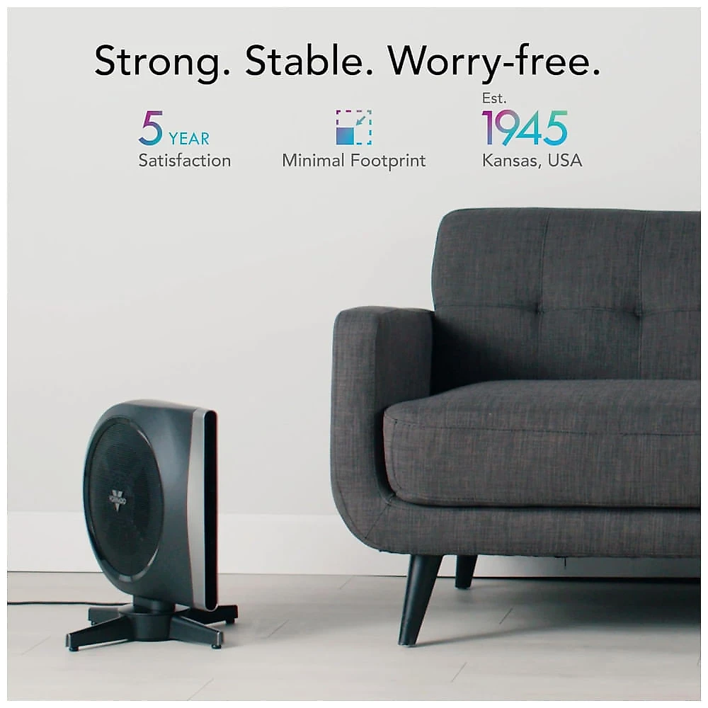 Ventilador de Torre Oscilante, Estilo Moderno com 5 Velocidades, Silencioso, Controle Remoto e Digital, 110V, Vornado, Preto 110v