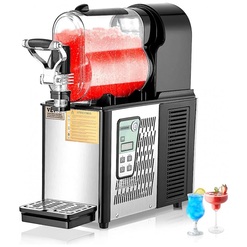 Máquina de Slush Raspadinha VEVOR XRJ3LX1 3L Comercial 15 Níveis Frozen Inox 240V