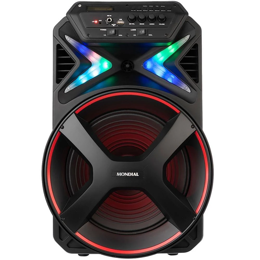 Caixa amplificada mondial cm-400 com bluetooth, usb e rádio fm - 400w