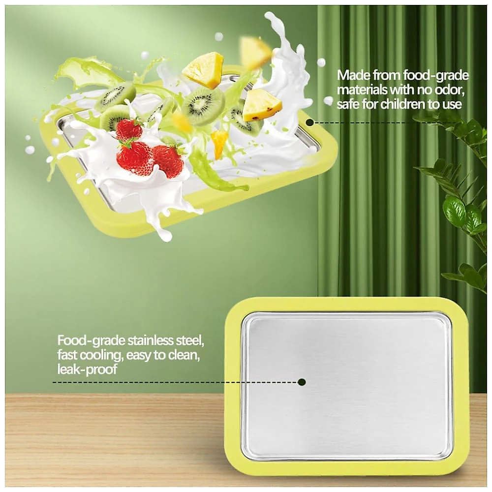 Kit Máquina de Sorvete Rolado VYEMOYo Rosa com Bandeja Congelante e 2 Espátulas Modelo ZBP
