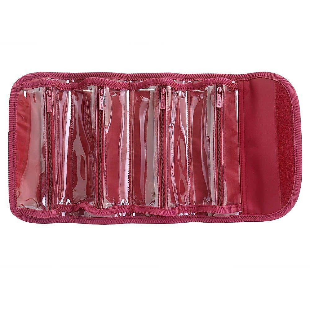 Kit Bolsa Transparente + Necessaire Rocambole Vinho